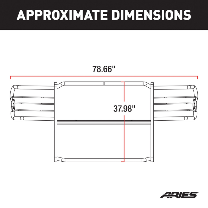 ARIES Black Steel Grille Guard, Select Ford F-250, F-350 Super Duty Model 3067