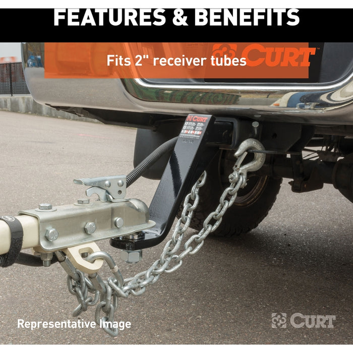 CURT Class 3 Trailer Hitch Ball Mount, Imported, Fits 2-Inch Receiver, 5,000 lbs, 1-Inch Hole, 8-Inch Drop Model 45890