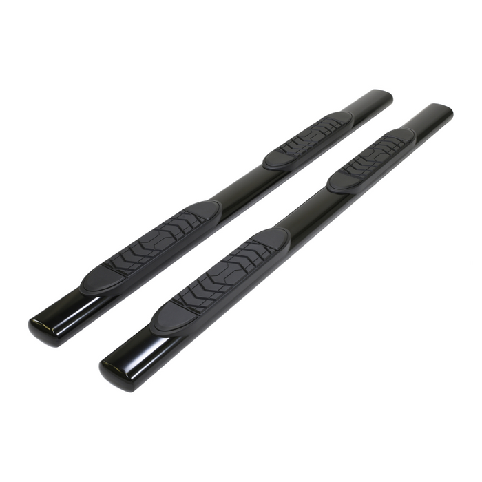 TrailFX 5" Oval Straight Step Nerf Bars W/ Step Pads Matte Black Steel Model A7100T