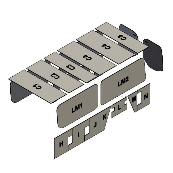 AutoPly Interior Insulation Kit for Mercedes Sprinter Low Roof 144" Wheelbase - R2 (.5") Model 3144VL