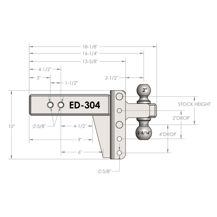 BulletProof Hitches 3.0" Extreme Duty 4" Drop/Rise Hitch Model ED304