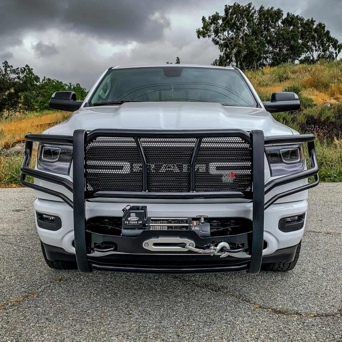 Westin HDX 1-Piece Winch Mount Grille Guard Black Steel Model 57-93975