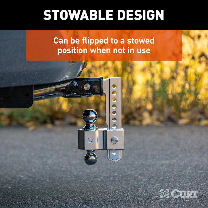 CURT AlumaLite Adjustable Aluminum Hitch with Dual Ball, 9-1/2" Drop Model 45366