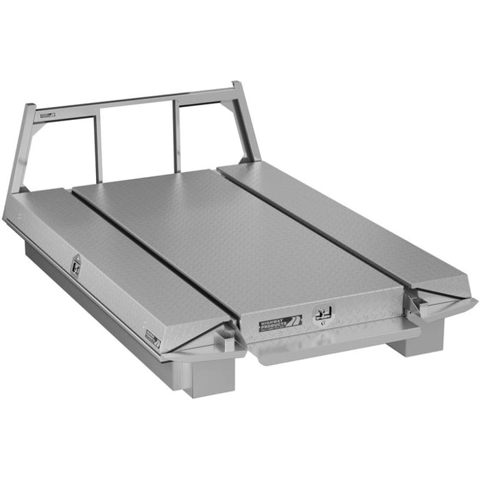 Highway Products Pickup Pack, w/ Diamond Plate Lid, w/ Smooth Aluminum Base, w/ Open Post Headache Rack Model 39203NFPN