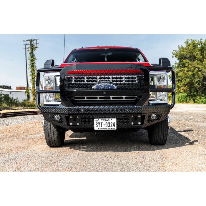 Bodyguard FT Front Extreme - Sensor Cutouts Fog Cutouts Receiver W/ Mesh Grille With Camera Harness Texture Black Powder Coat Model JEF23BYTMH