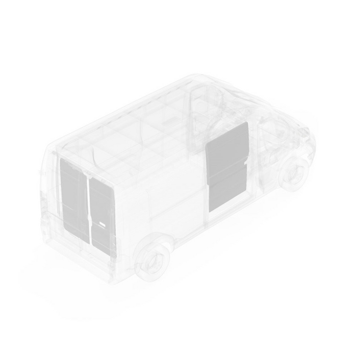 LEGEND DuraTherm Door Liner RAM ProMaster 159" EXT Cargo Van Super High Roof - Textured Grey Model 653-114-2613.J