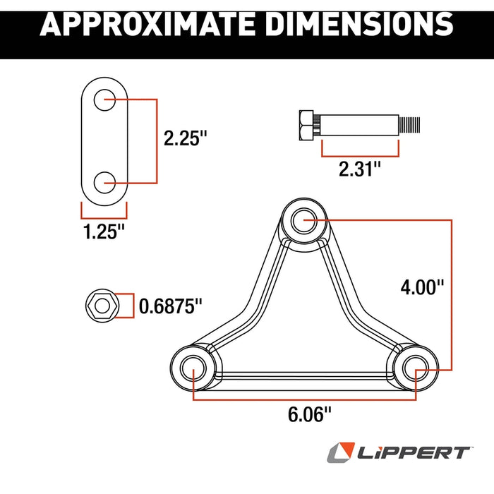CURT 121098L Trailer Axle Attaching Parts (AP) Suspension Kit for 2,000-7,000-lb. Double-Eye Tandem Axles - Tall Equalizer, Standard Bolts Model 121098L