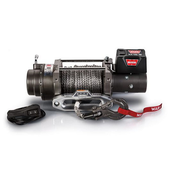 Warn M15-S Heavyweight Winch, Pull Capacity 15,000 lb, 80 Feet Of Spydura Synthetic Rope Model 97730