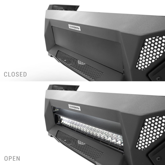Go Rhino Element Front Bumper with Power Actuated Hide-Away Light Bar Mount Model 341301T