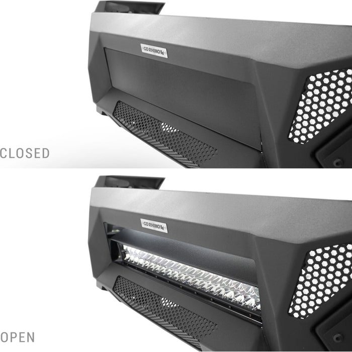 Go Rhino Element Front Bumper with Power Actuated Hide-Away Light Bar Mount Model 341861T