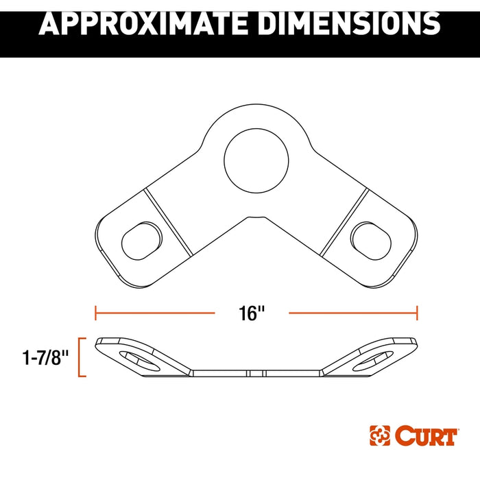 CURT CrossWing 5th Wheel Safety Chain Anchor Plate for Gooseneck Ball Model 16615
