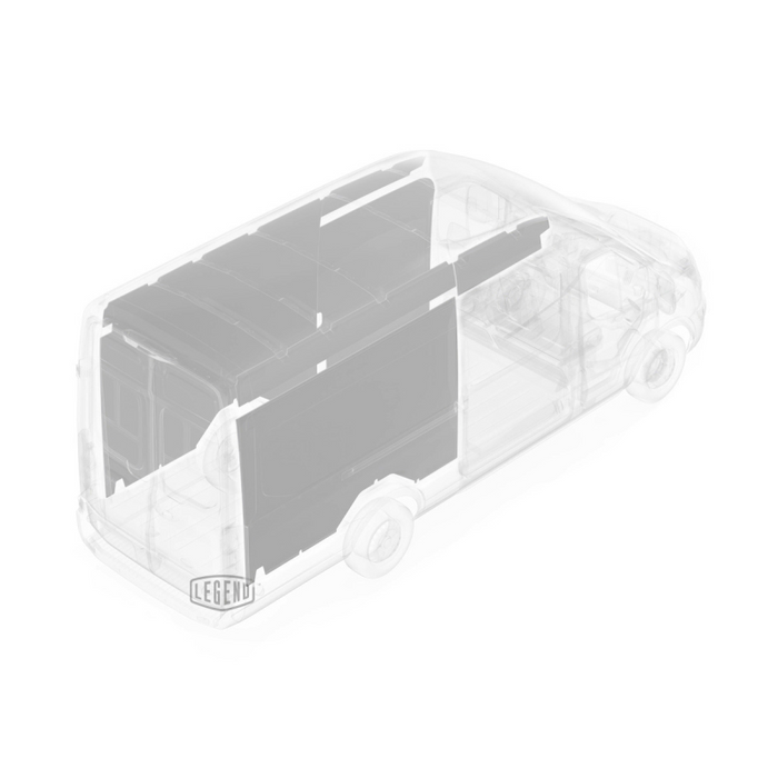 LEGEND EconoLite Wall Liner ONLY - Dual Side Doors Ford Transit 148" Wheelbase Cargo Van High Roof - Textured Grey Model 05F04-20-H.2
