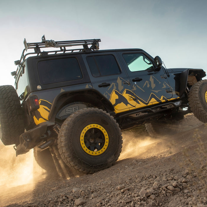 Smittybilt Rear Aluminum Inner Fender Liner Pair - Black (18+ JL/JLU) Model 77986