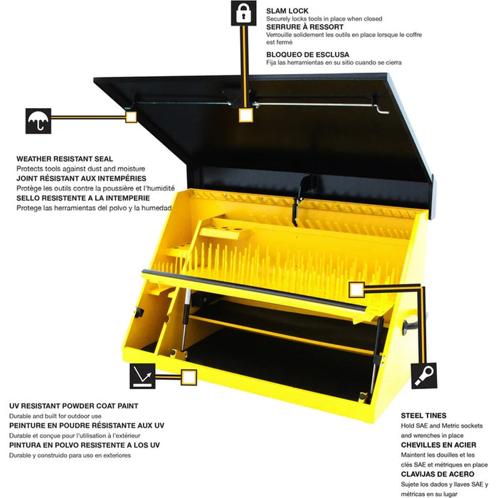 Montezuma 36 x 17 In. Steel Triangle® Toolbox Yellow/Black Top Mount Toolbox DXTB36BY