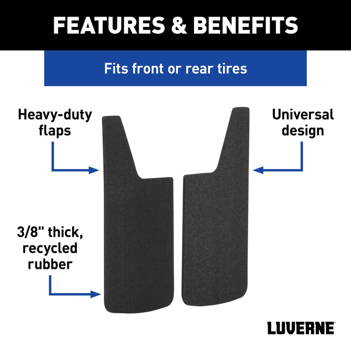 Luverne Universal Front or Rear 12" x 23" Textured Rubber Mud Guards (2 Flaps) Model 251023