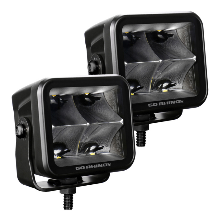 Go Rhino Xplor Blackout Series Spot 3x3 Cube Lights Model 750400321SCS