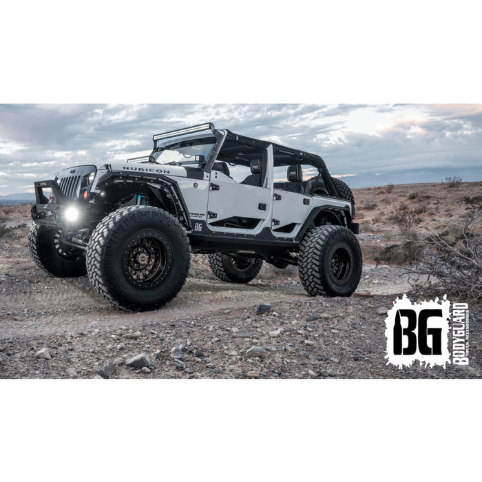 Bodyguard JK Sliders With Body Cladding 4 Door Texture Black Powder Coat Model 95441T