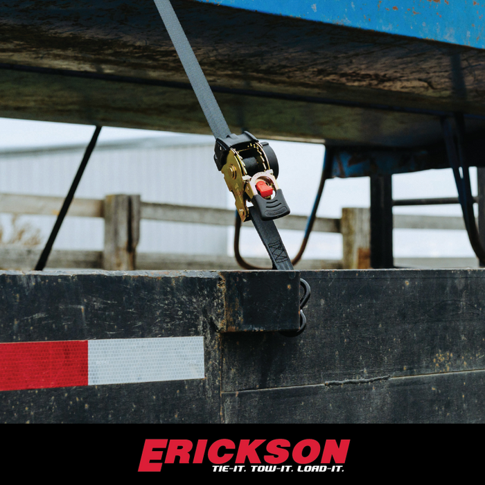 Erickson Manufacturing 2 Pack 1 In X 10Ft 1200Lb Re-Tractable Ratchet Tie Downs Black Model 34415