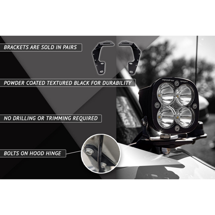 Rago Fabrication 2010-2023 5th Gen Toyota 4Runner Low Profile Ditch Light Mounts Model R1000T4RUDIT-LP