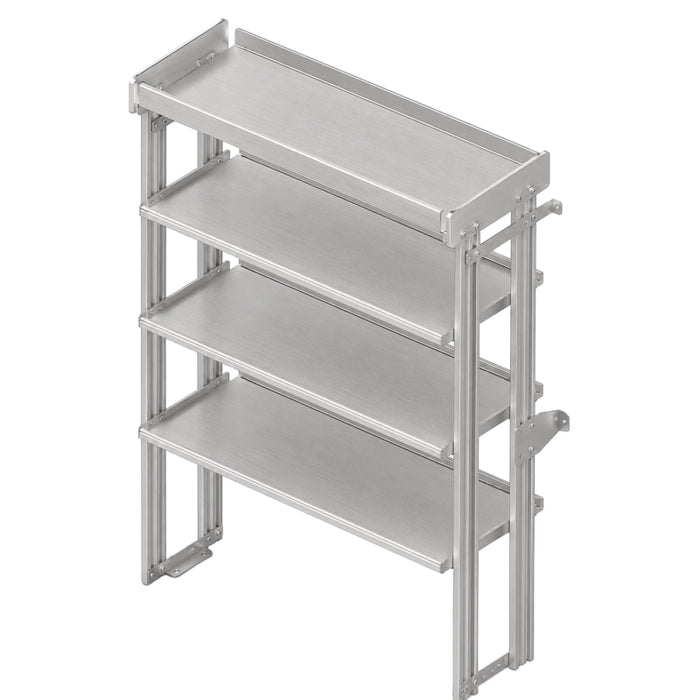 Hackney Base Shelving Module with Pipe Top and 3 Shelves - 18D x 46W x 60.5H Model 1846PB