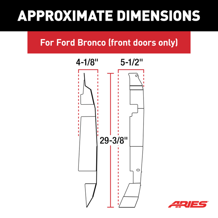 ARIES Door Hinge Covers for ARIES Tube Doors - Ford Bronco 2-door & 4-door Model 3500250