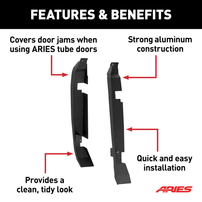 ARIES Door Hinge Covers for ARIES Tube Doors - Ford Bronco 2-door & 4-door Model 3500250