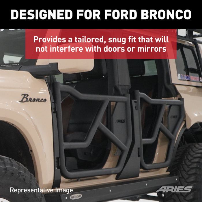 ARIES Door Hinge Covers for ARIES Tube Doors - Ford Bronco 2-door & 4-door Model 3500250