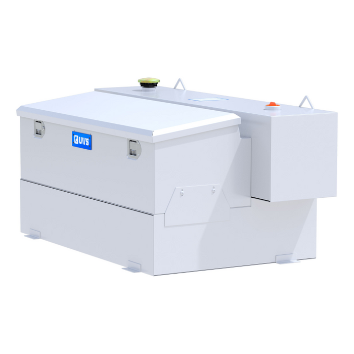 UWS White Hammerhead-Style 100-Gallon Steel-Aluminum Combo Transfer Tank Model ST-100HH-CB-W