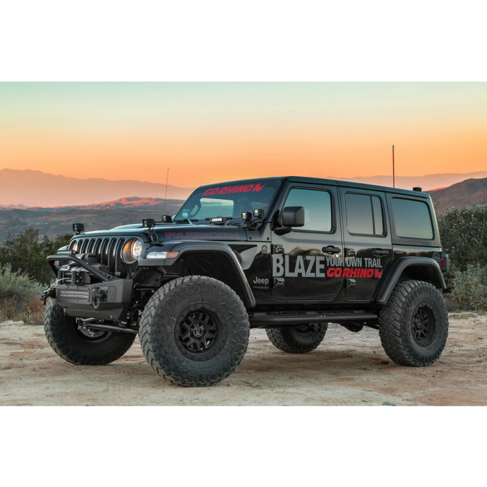 Go Rhino Rockline Winch-Ready Front Stubby Bumper With Overrider For Jeep Model 331101T