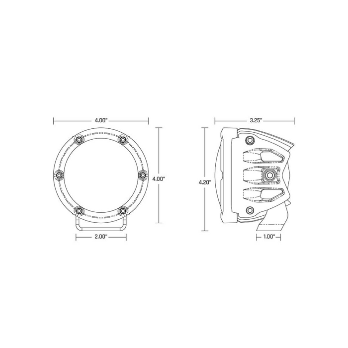 Rigid Industries 360-Series 4" Off-Road Lamp, Diffused Beam, Pair Model 36400
