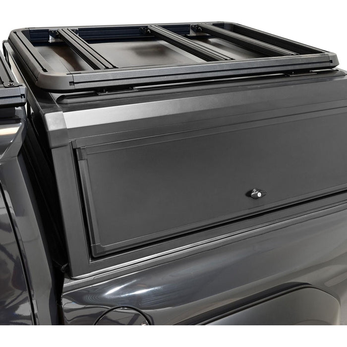 Westin EXP Roof Rack 45" W X 55" L For Mid Size EXP Truck Cap Powder Coated Textured Black Aluminum Model 15-00145