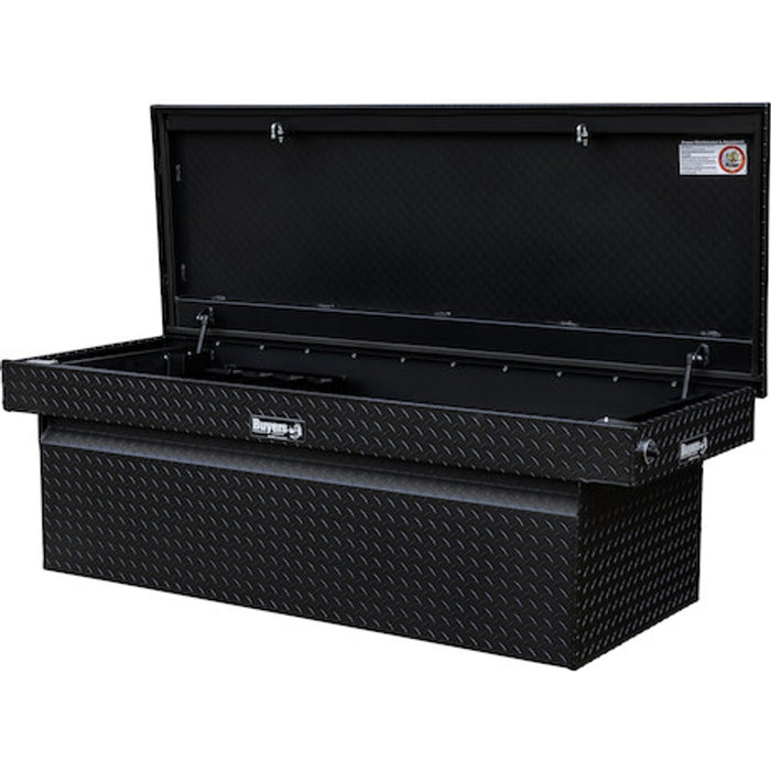 Buyers Products 23x27x71 Inch Textured Matte Black Diamond Tread Aluminum Crossover Truck Box Model 1739450