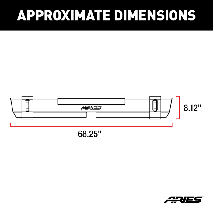 ARIES TrailCrusher Jeep Wrangler TJ Steel Rear Bumper, 9.5K Model 2157001