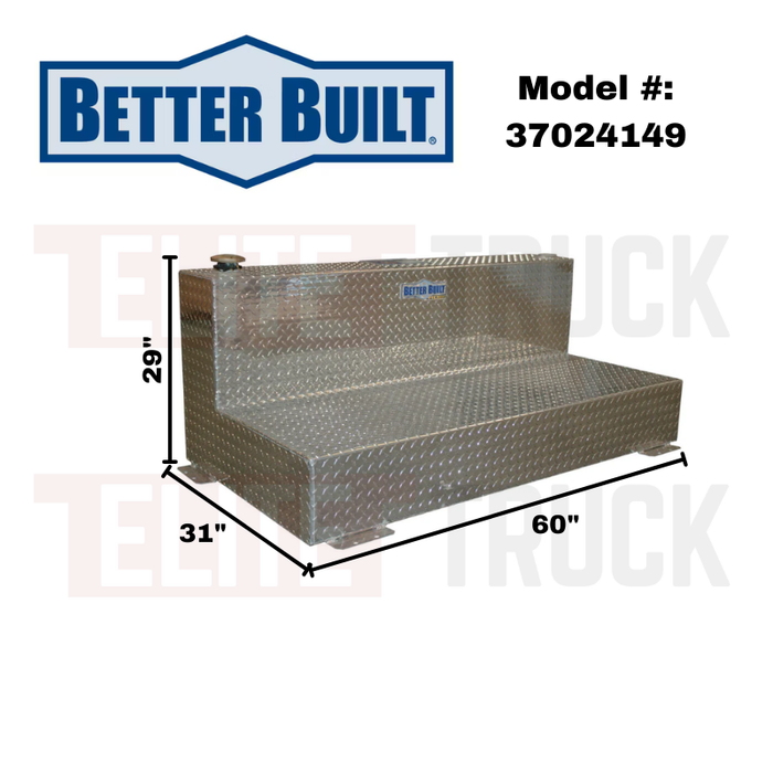 Better Built 100 Gallon Bright Aluminum L-Shaped Transfer Tank Model 37024149
