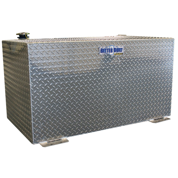 Better Built 100 Gallon Bright Aluminum Rectangle Heavy Duty Series Liquid Transfer Tank Model 37024151