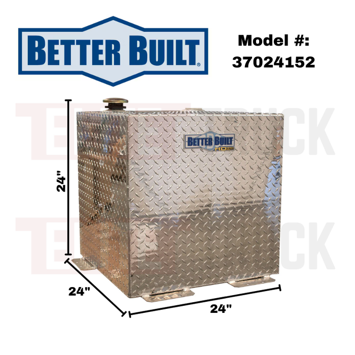 Better Built 50 Gallon Bright Aluminum Square Heavy Duty Series Liquid Transfer Tank Model 37024152