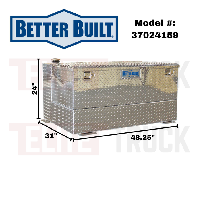 Better Built 75 Gallon Bright Aluminum Heavy Duty Series Liquid Transfer Tank & Toolbox Combo Model 37024159