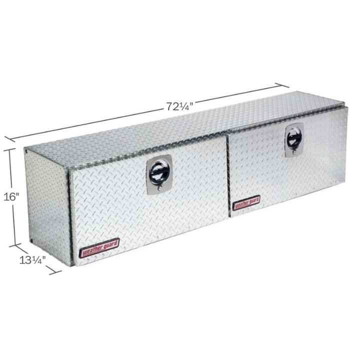 Weather Guard Top Mount Box Double Door Bright Aluminum 72.25X13.25X16 Model # 372-0-02