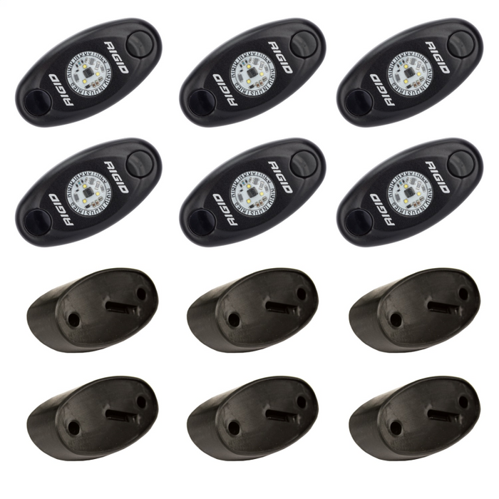 Rigid Industries A-Series LED Universal Rock Light Kit, High Power Blue, Set Of 6 Model 400283