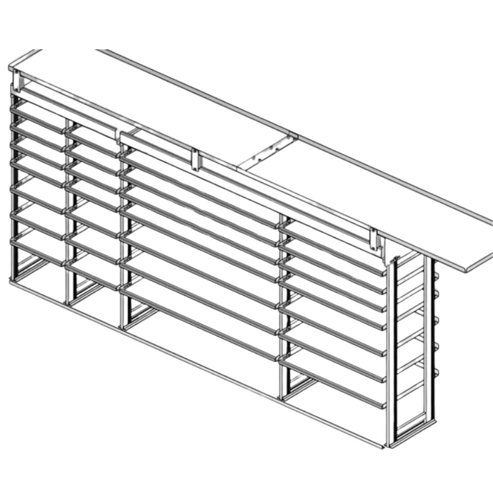 Hackney Van Shelving with Pipe and Ladder Shelf for Driver Side for Box Truck 18"-18"-54"-36"-(28" Open) 23" Deep