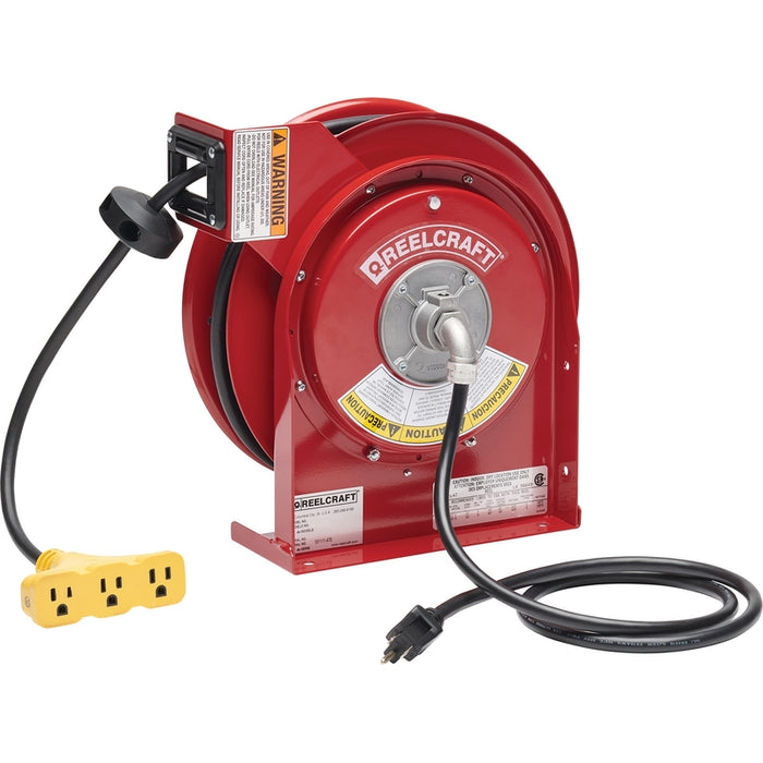 ReelCraft Series L 4000 12/3 45 ft. Premium Duty Triple Outlet Power Cord Reel Model L45451239