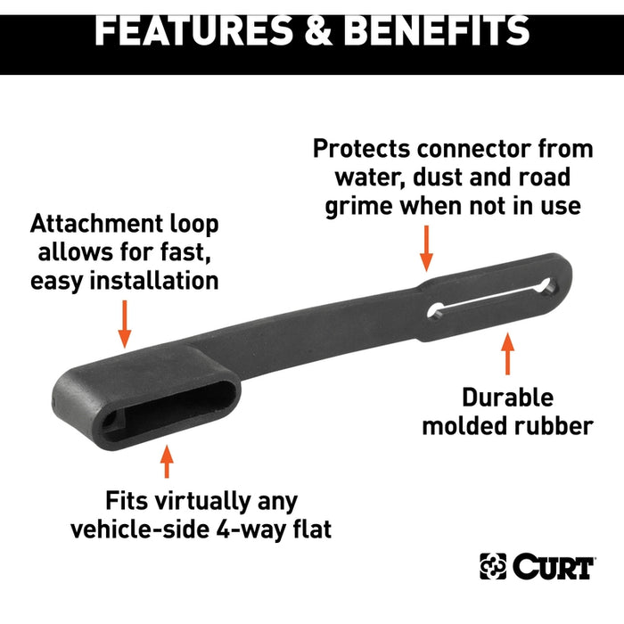 CURT Vehicle-Side 4-Pin Flat Trailer Wiring Harness Connector Dust Cover Model 58200