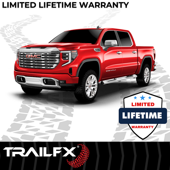 TrailFX 5" Oval Straight Step Nerf Bars W/ Step Pads Polised Stainless Steel Model A7102S