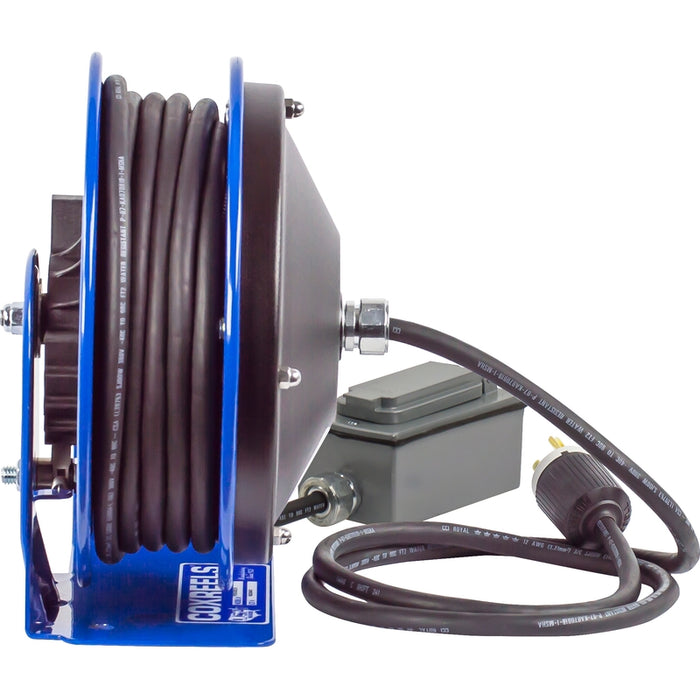 Coxreels PC10 Series Compact Spring Driven Cord Reel Duplex GFCI Light 16 GA x 30 ft. - Cord Included Model PC10-3016-F