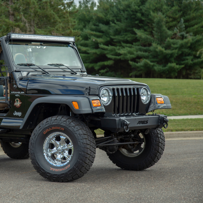 ARIES TrailCrusher Jeep Wrangler TJ Steel Front Bumper, 9.5K Model 2156001