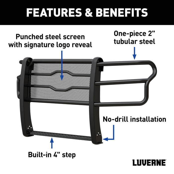 Luverne  Prowler Max Black Steel Grille Guard Select Chevrolet Silverado 2500 3500 HD Model 321803
