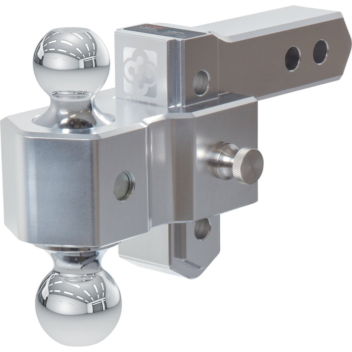 CURT AlumaLite Adjustable Aluminum Trailer Hitch with Dual Ball, 3-1/2" Drop, 12,500 lbs. GTW, 2" & 2-5/16" Balls Model 45364