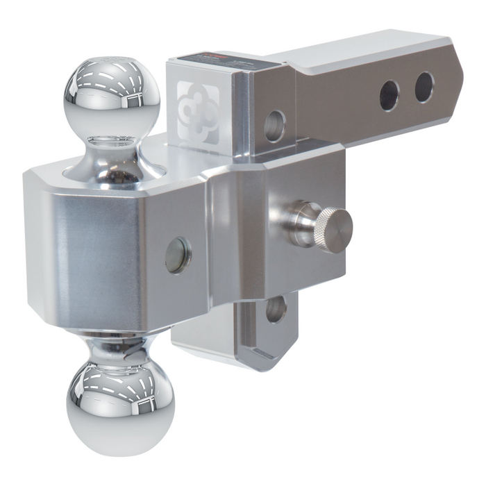 CURT AlumaLite Adjustable Aluminum Hitch with Dual Ball, 3-1/2" Drop Model 45364