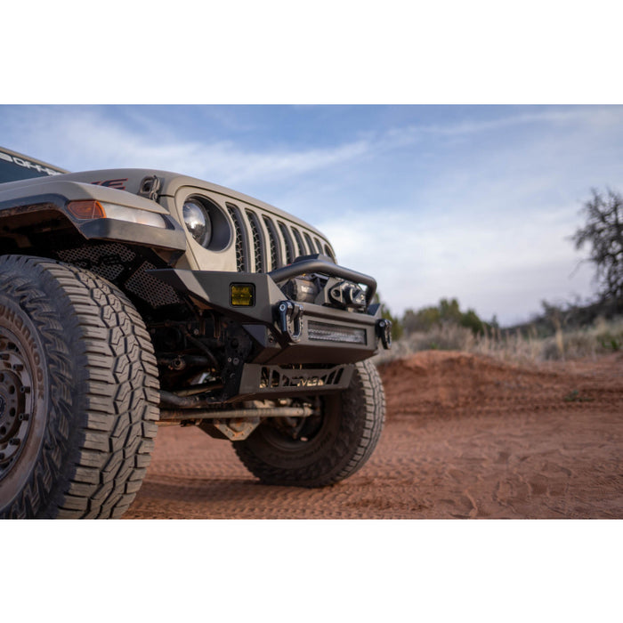 DV8 Offroad 2007-2025 Jeep GladiatorJT Wrangler JK JKU JL JLU Fs-7 Mid-Width Winch Front Bumper Model FBJL-07