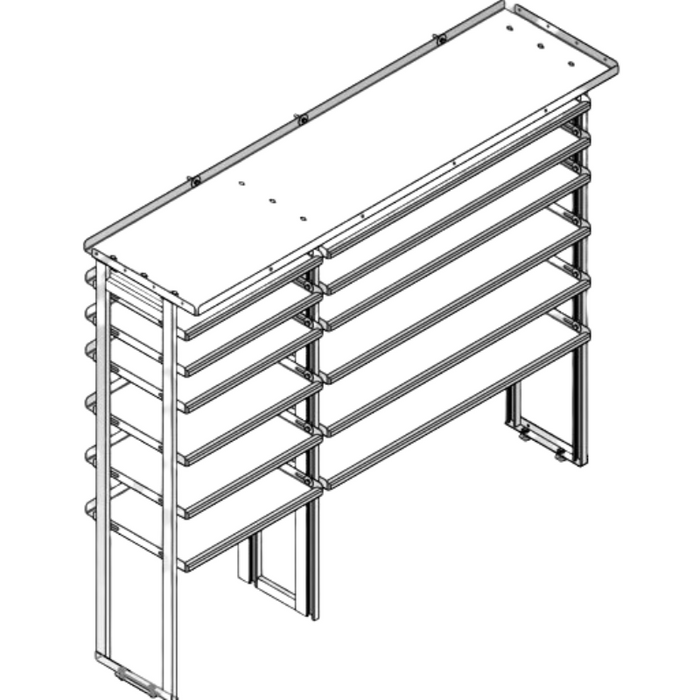 Hackney Van Shelving with Ladder Shelf for Curb Side Ford Transit 46"-24" 148"WB MR/HR Van